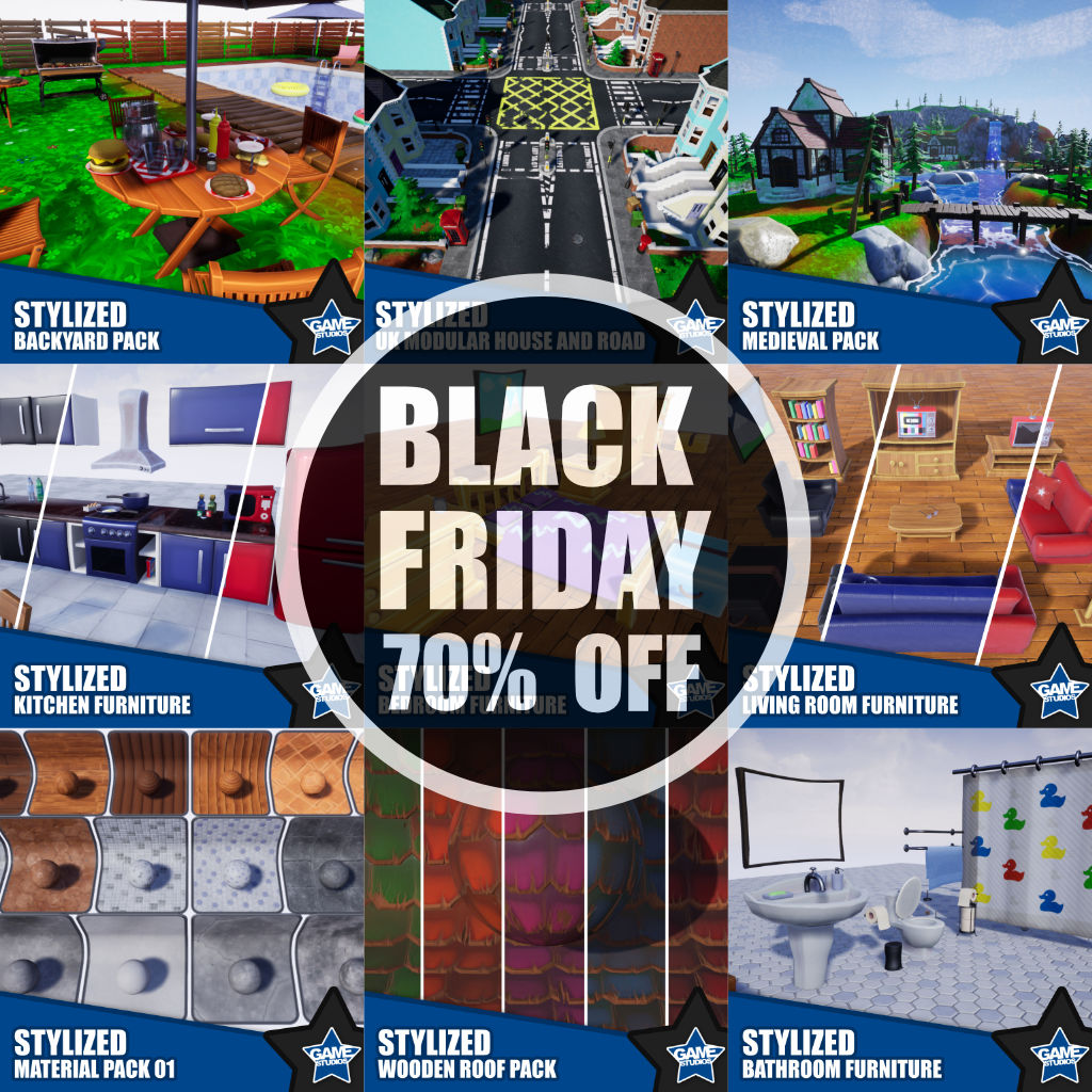BLACK FRIDAY! All Stylized Packs on Unreal Marketplace Store on Sale! Save 70% from now through November 30.