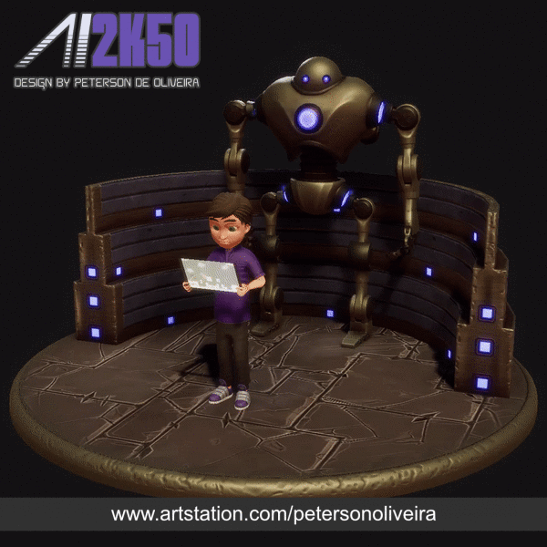 AI 2K50 - Boy and Robot - 3d Character
