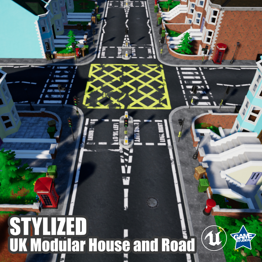 Stylized UK Modular House and Road