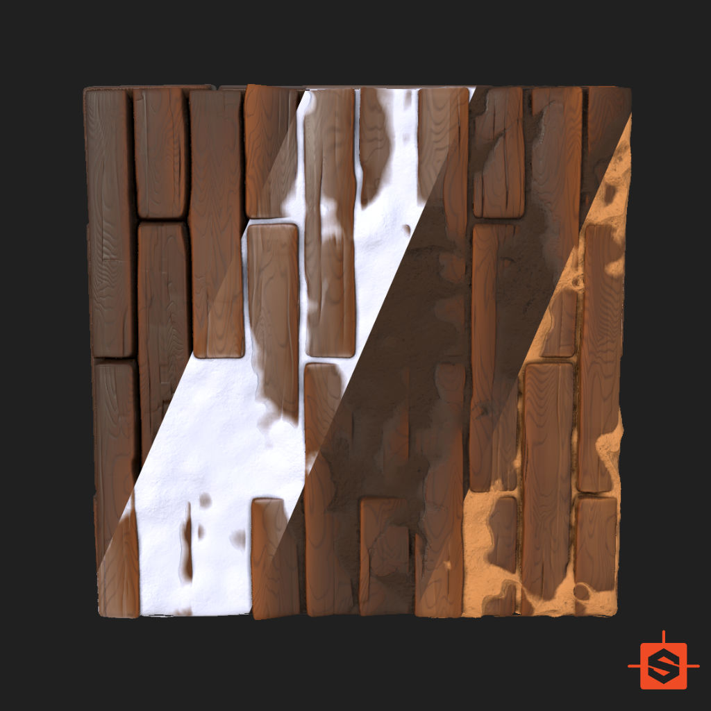 SGS Stylized Wood Floor with Sand and Snow