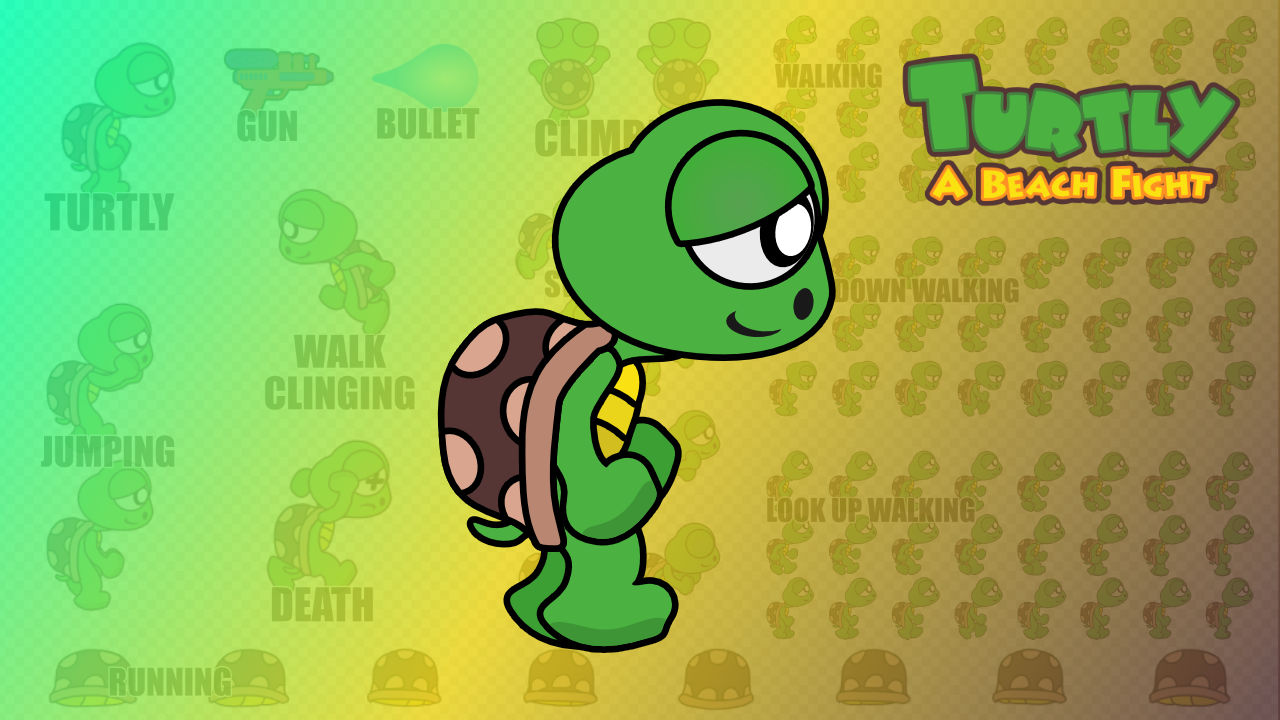 2d Turtle Character - Turtly - A Beach Fight