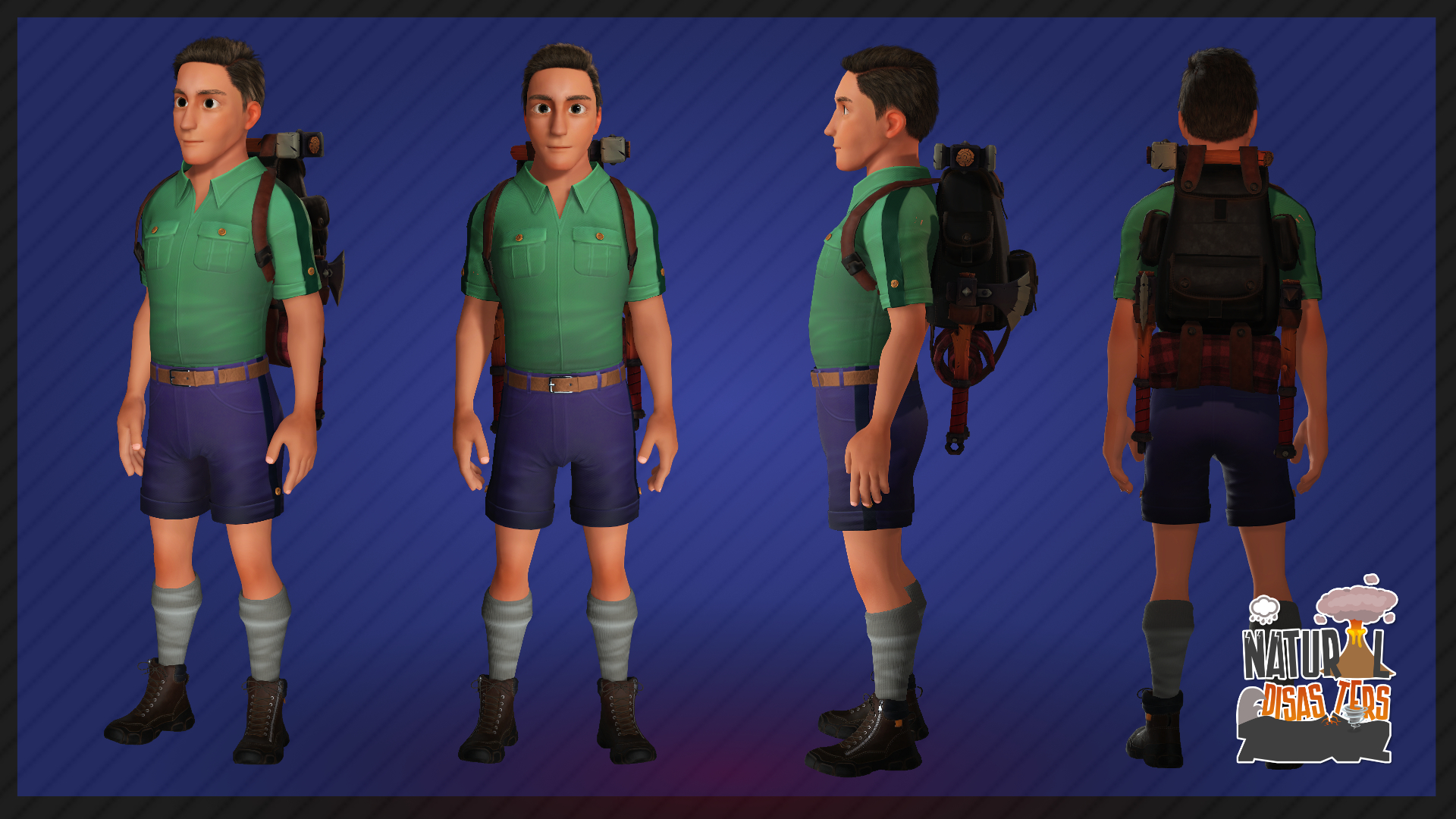 New main 3d stylized backpacker character for the Natural Disasters Game!