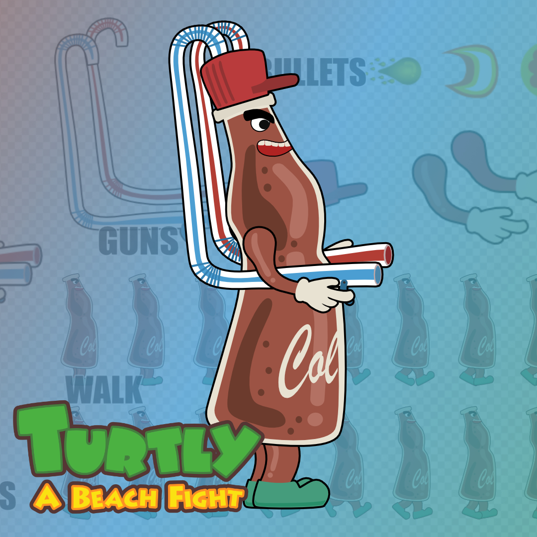 Bottle Boss 2D Character - Turtly - A Beach Fight