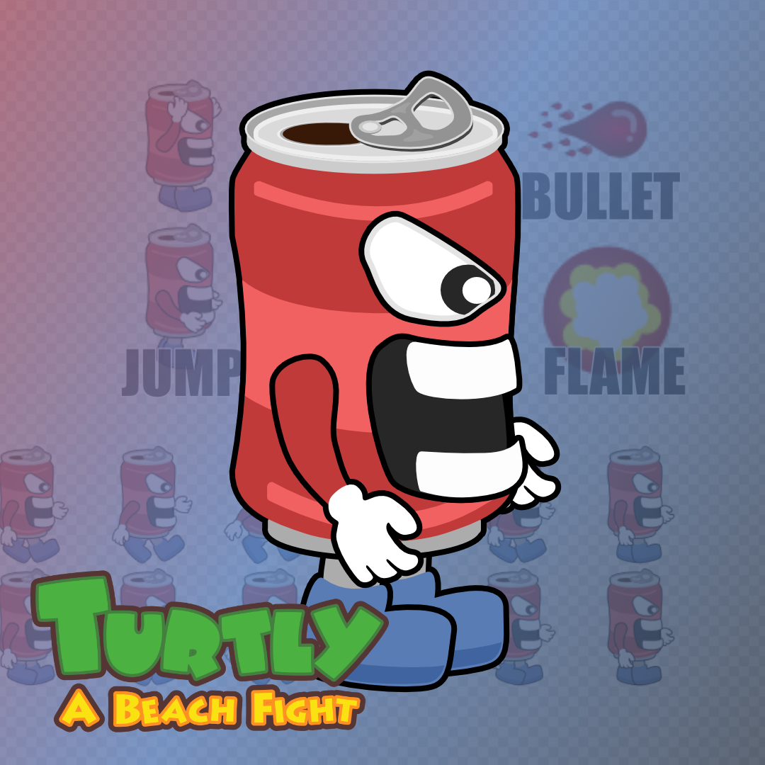 Soda Can - 2d Character - Turtly A Beach Fight