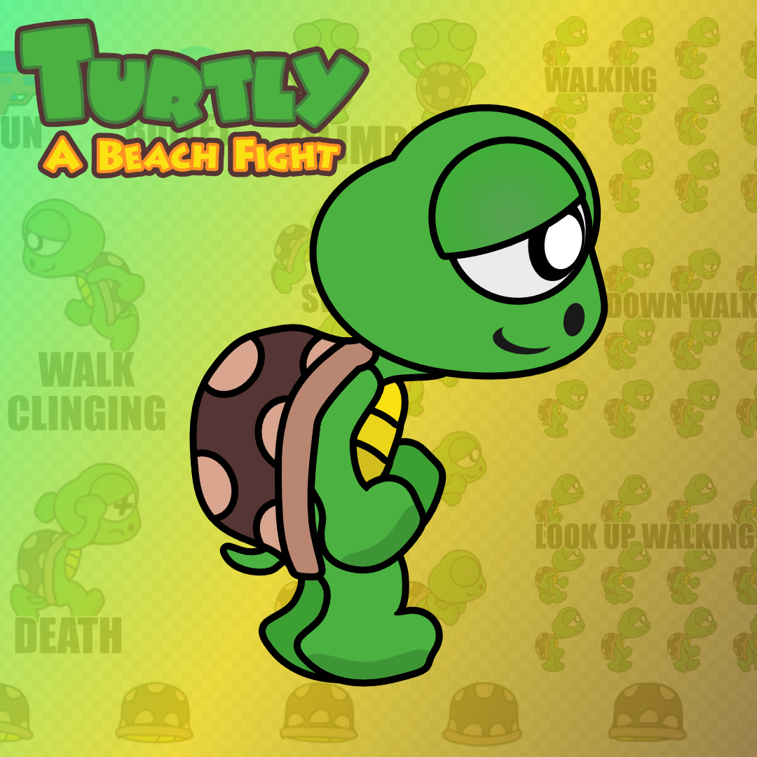 Turtle - 2d Character - Turtly A Beach Fight
