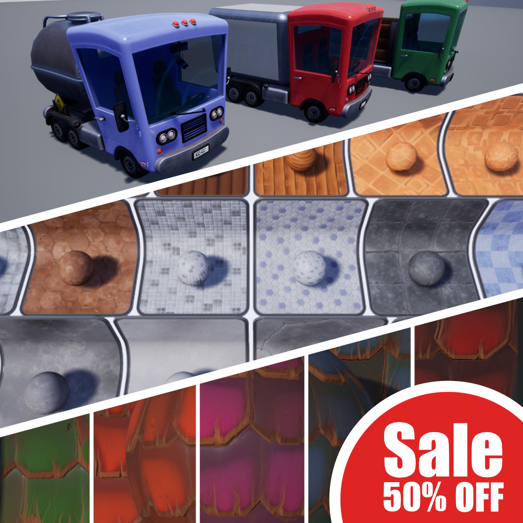 Save BIG on the Stylized Materials Packs and Stylized Truck Pack Sale on Unreal Marketplace.