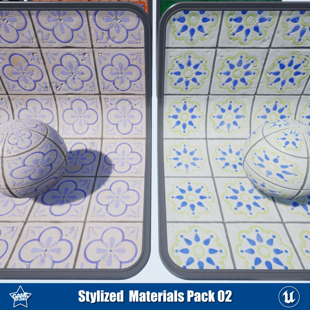 Stylized Portuguese Tile Material
