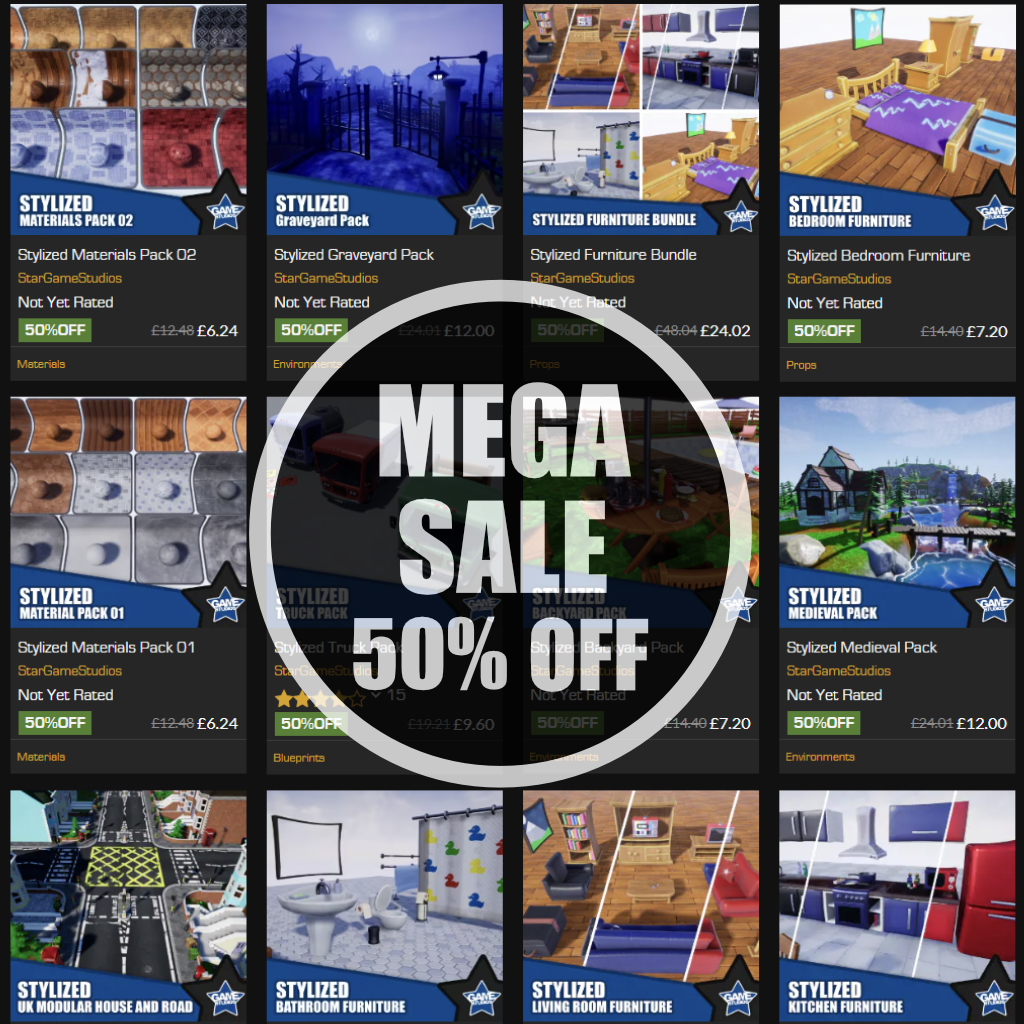 The Mega Sale is here! Save up to 50% on all Star Game Studios products now through May 7.