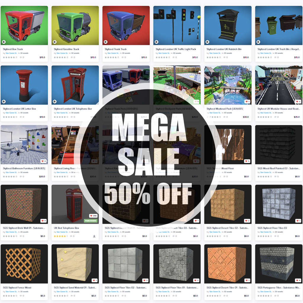Cubebrush is hosting the spectacular Mega Sale! Don't miss out on the chance to save up to 50% on all Cubebrush products until July 31