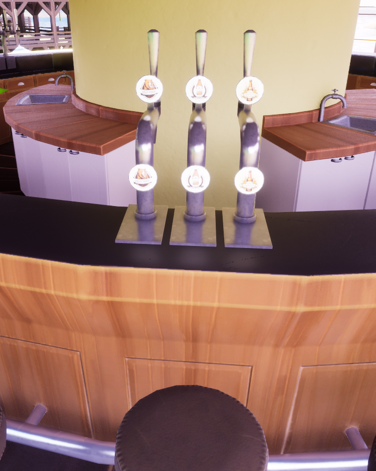 Stylized 3D Counter with Beer Dispenser