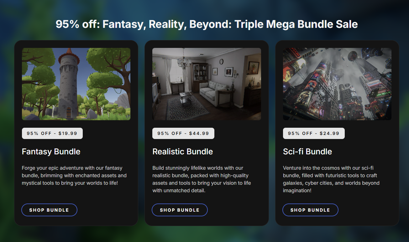 Fantasy, Reality, Beyond: Triple Mega Bundle Sale on Unity Store