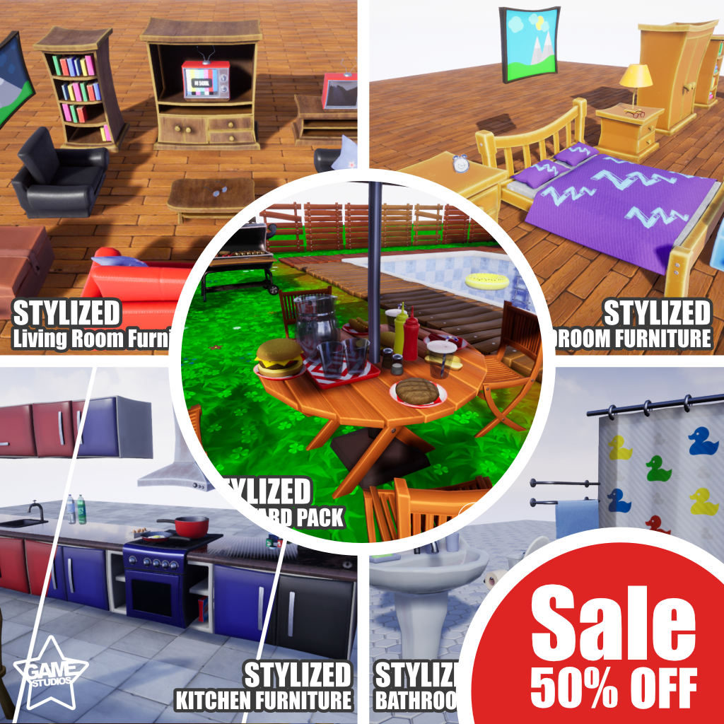 Stylized Furniture Packs on Unreal Marketplace Store on Sale! Save 50% from now through November 10.