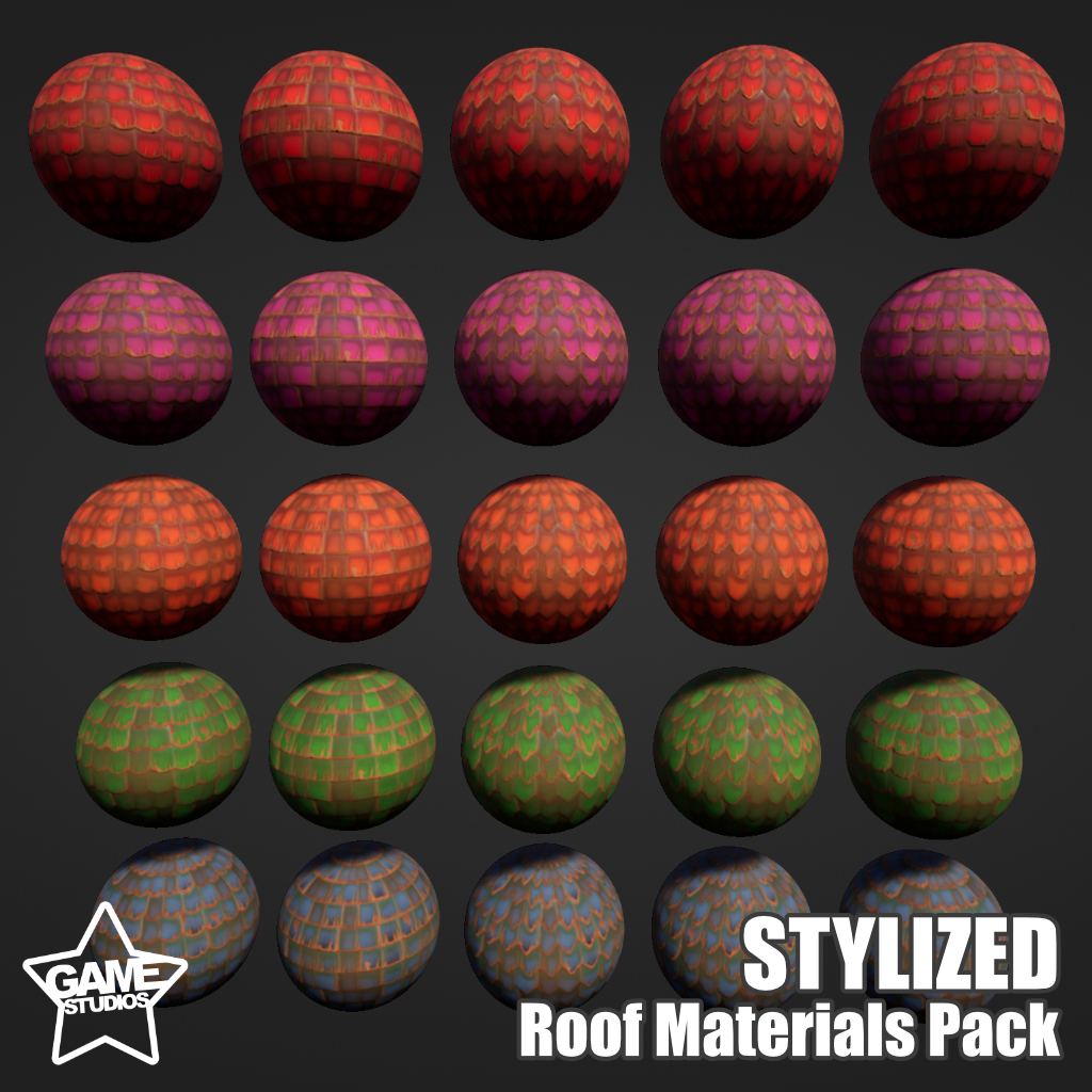 New UE4 Stylized Wooden Roof Pack Materials
