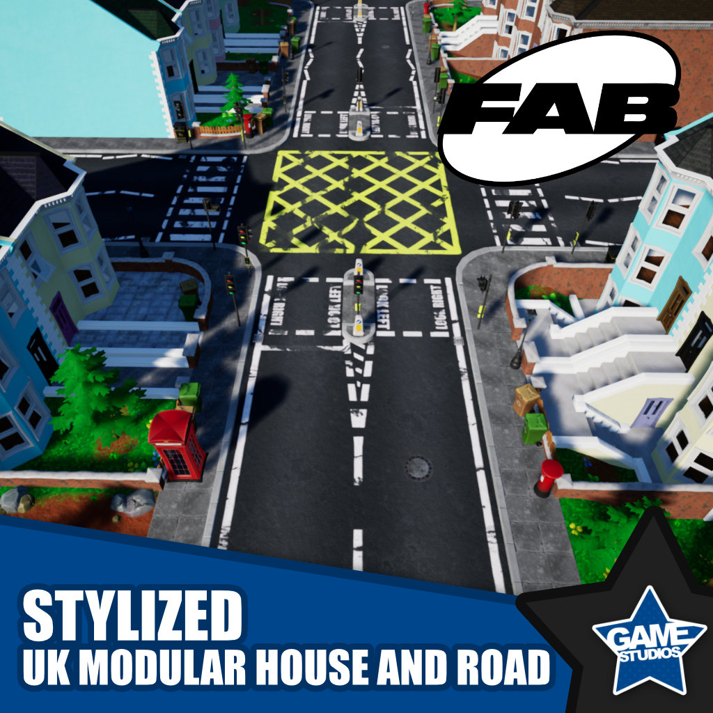New Asset Pack Launch on FAB: Stylized UK Modular House and Road
