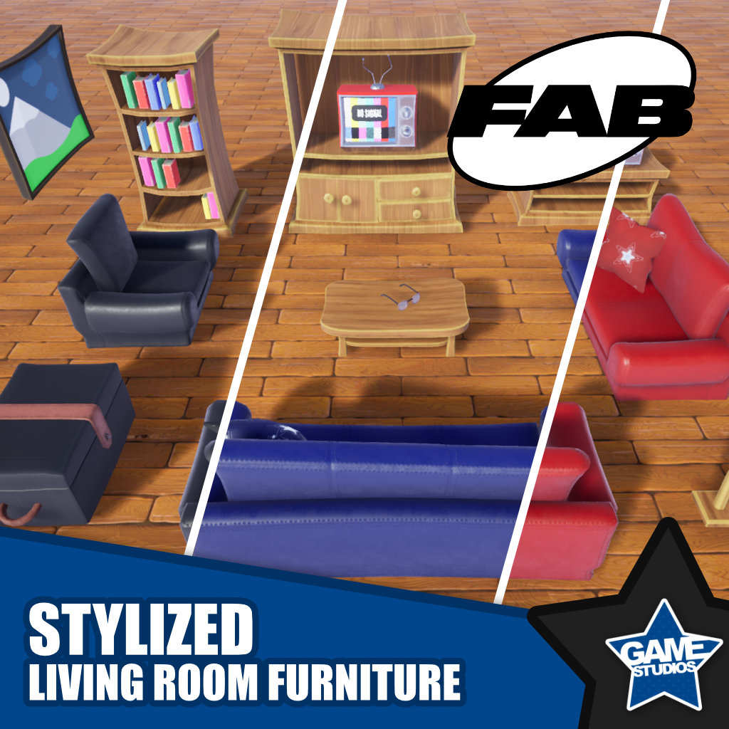 New Release: Stylized Living Room Furniture Pack Now Available on FAB.com Asset Store